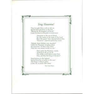 Sing Hosanna! Alice Leedy Mason 1970s Poem Retro Kitsch Wall Art SH4